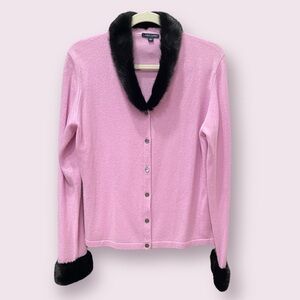 Tommy Hilfiger rare cashmere sweater with mink trim
